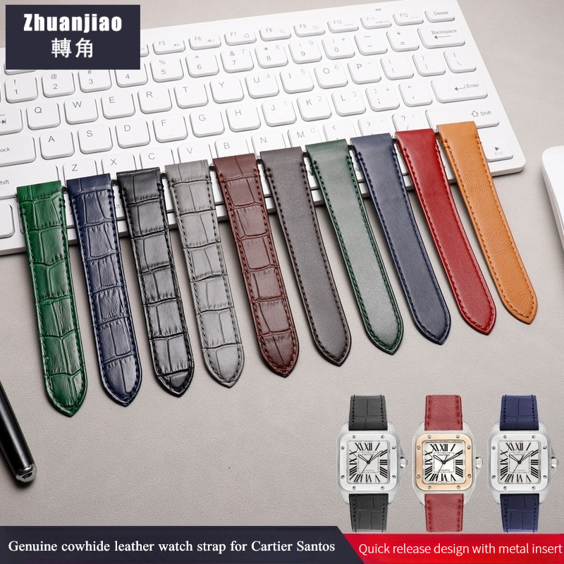 Cartier Watch Santos - Yüksek Kaliteli Sığır Derisi Deri saat