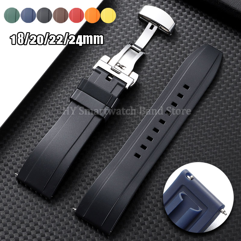 Suede Strap Watch - 18mm 20mm 22mm 24mm Silikon saat