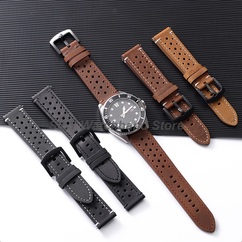 Suede Strap Watch - Seiko için Omega inek derisi deri