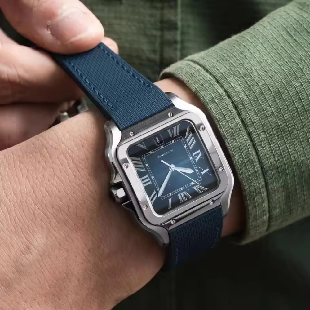 Cartier Watch Santos - Cartier Santos Sailcloth FKM Kauçuk Saat
