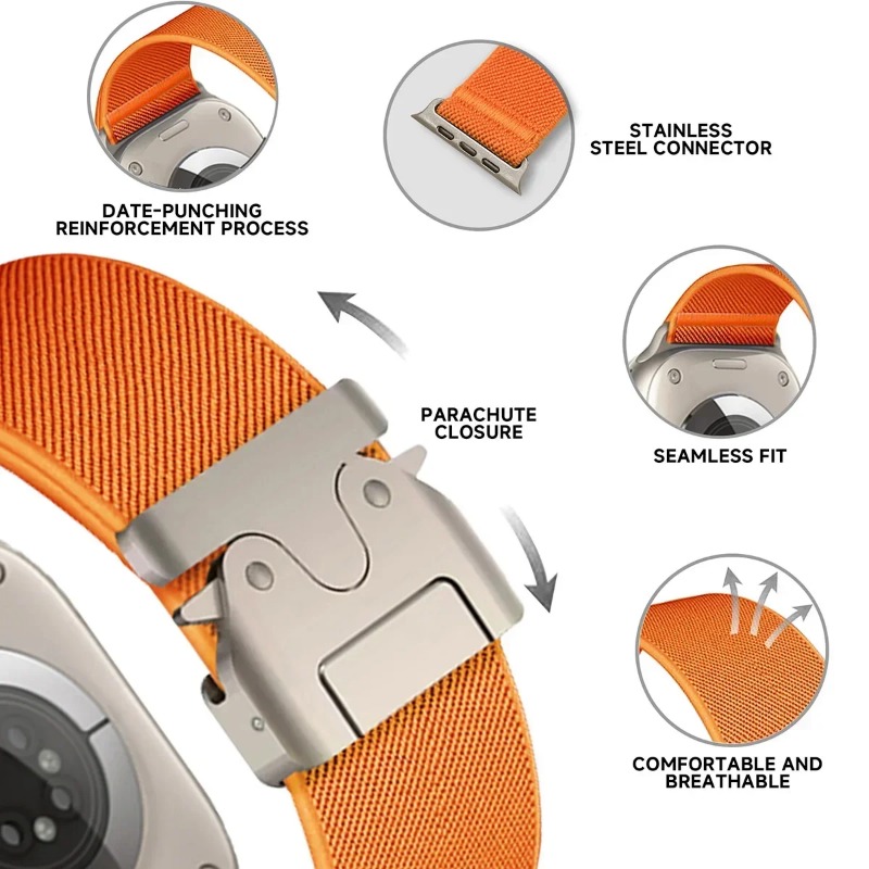 Apple Watch Ultra 4/3/2 49mm 1 - Parachute Strap Elastic incelemesi ve fiyatı