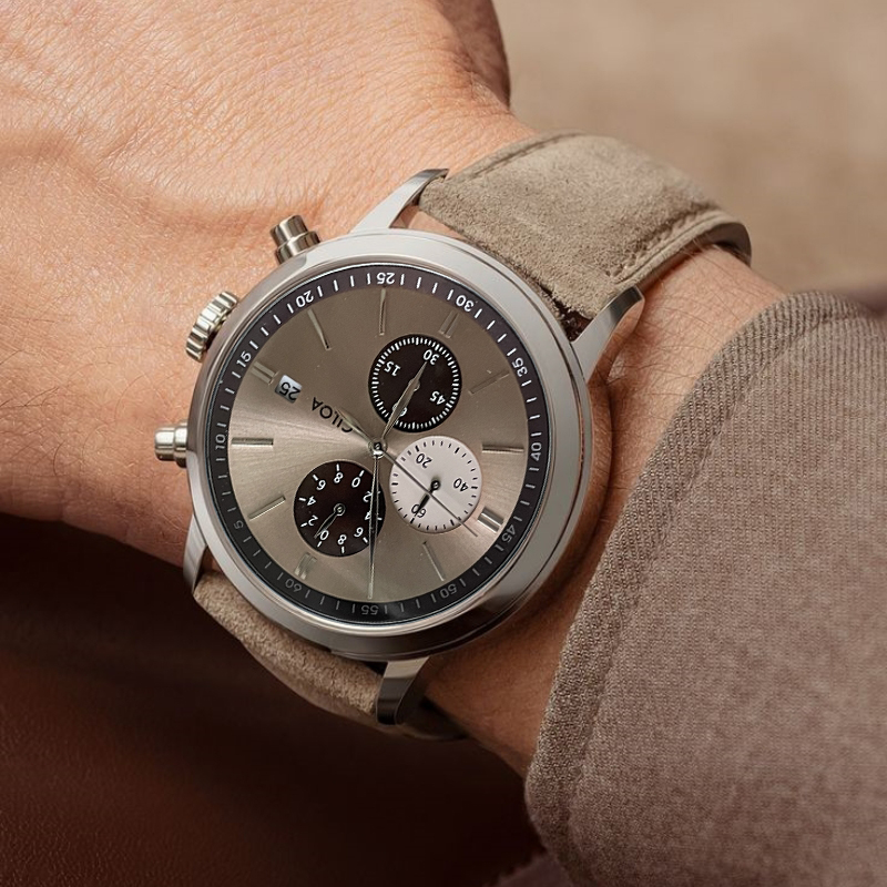 CILOA-Erkek Kronograf Saat, Ta - Suede Strap Watch incelemesi ve fiyatı
