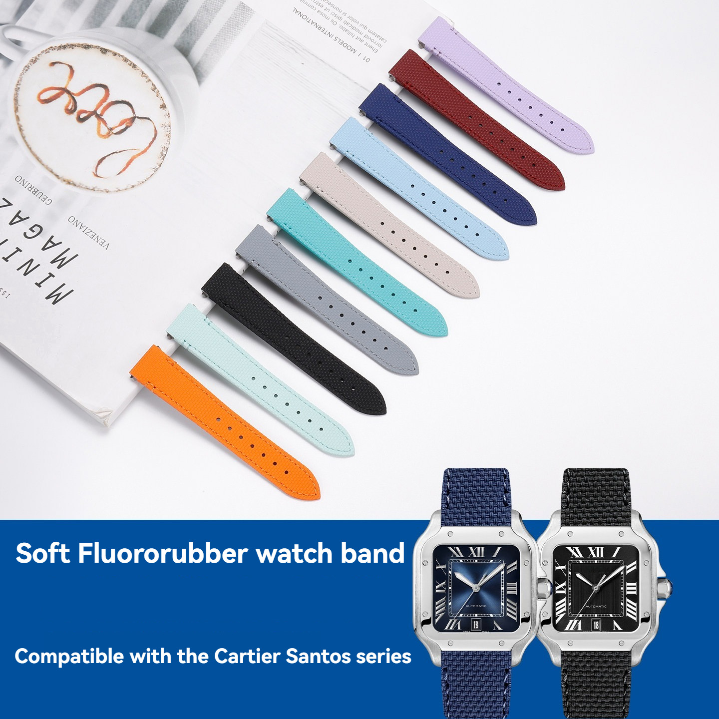 19 21mm Flororubber saat kayış - Cartier Watch Santos incelemesi ve fiyatı
